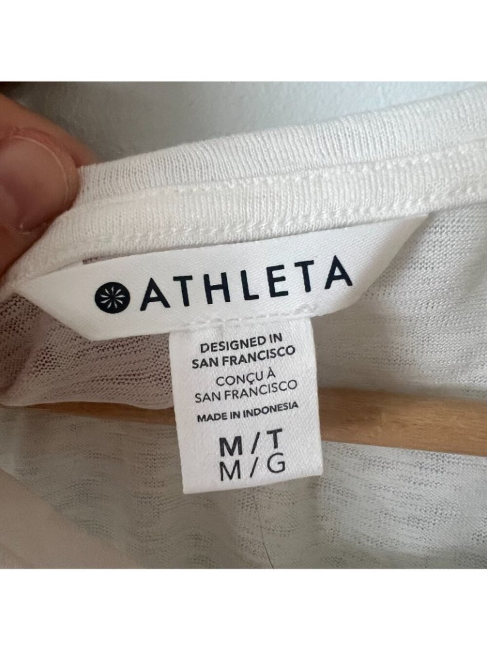 Athleta Getaway White Linen Blend Tank Top Women's Size Medium Tall - Picture 5 of 8